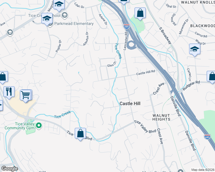 map of restaurants, bars, coffee shops, grocery stores, and more near 1910 Glenhaven Avenue in Walnut Creek