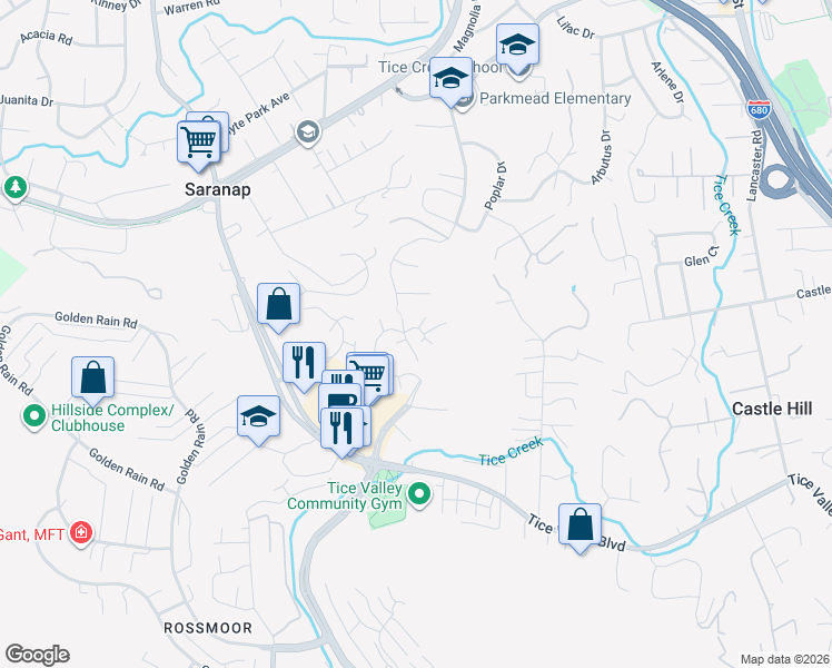 map of restaurants, bars, coffee shops, grocery stores, and more near 1900 Devil View Place in Walnut Creek
