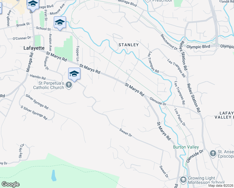 map of restaurants, bars, coffee shops, grocery stores, and more near 3375 Oswego Court in Lafayette