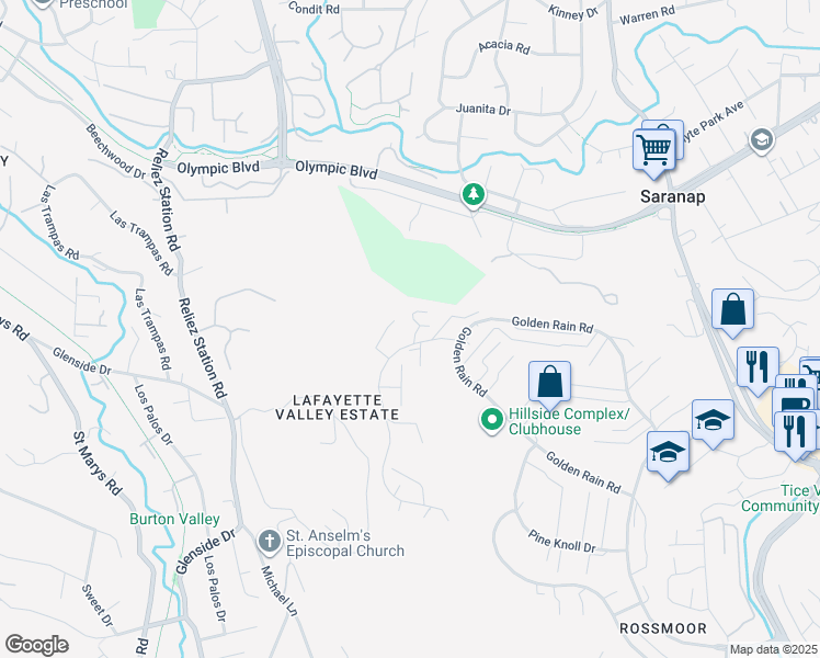 map of restaurants, bars, coffee shops, grocery stores, and more near 1232 Skycrest Drive in Walnut Creek