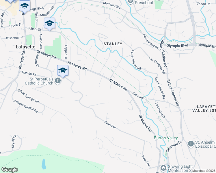 map of restaurants, bars, coffee shops, grocery stores, and more near 3375 Oswego Court in Lafayette