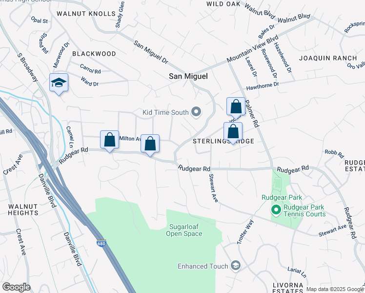 map of restaurants, bars, coffee shops, grocery stores, and more near 11 Margaret Drive in Walnut Creek