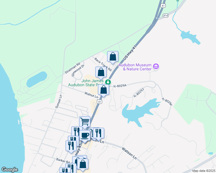 map of restaurants, bars, coffee shops, grocery stores, and more near 3100 U.S. 41 in Henderson