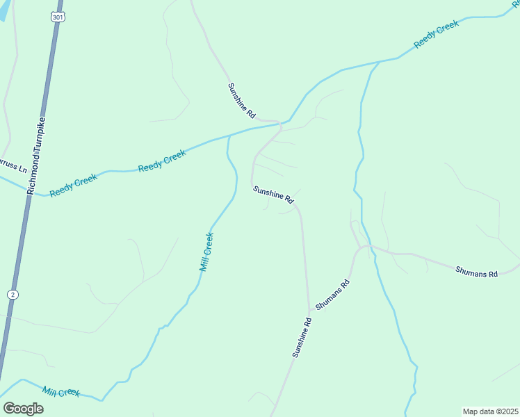 map of restaurants, bars, coffee shops, grocery stores, and more near 27572 Sunshine Road in Ruther Glen