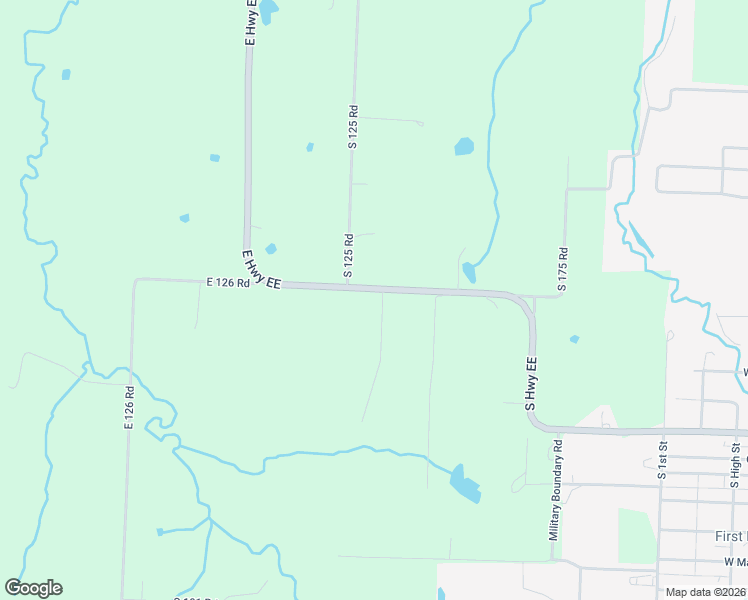 map of restaurants, bars, coffee shops, grocery stores, and more near 1300 South 145 Road in El Dorado Springs