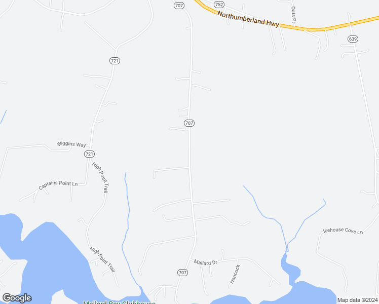 map of restaurants, bars, coffee shops, grocery stores, and more near State Route 707 in Northumberland County