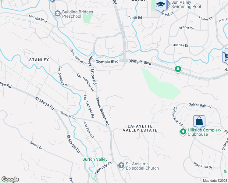 map of restaurants, bars, coffee shops, grocery stores, and more near 10 Diablo Oaks Way in Lafayette