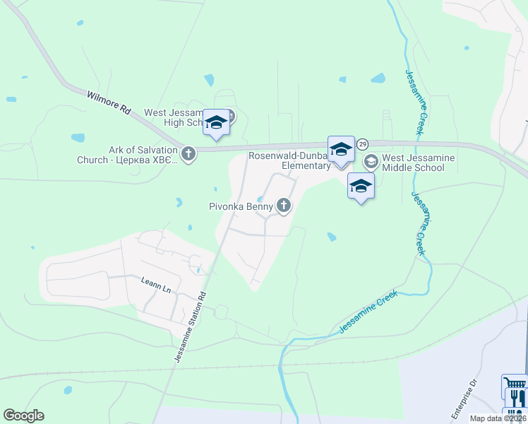 map of restaurants, bars, coffee shops, grocery stores, and more near 132 Arbee Drive in Nicholasville