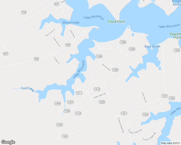 map of restaurants, bars, coffee shops, grocery stores, and more near State Route 1306 in Northumberland County