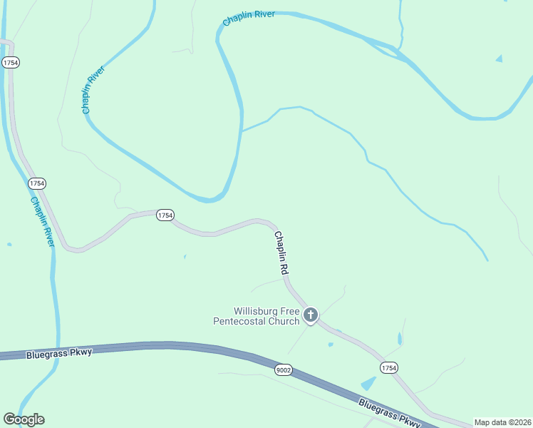 map of restaurants, bars, coffee shops, grocery stores, and more near 6498 Chaplin Road in Willisburg