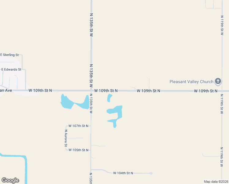 map of restaurants, bars, coffee shops, grocery stores, and more near 13261 West 109th Street North in Sedgwick
