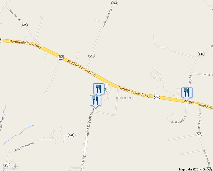 map of restaurants, bars, coffee shops, grocery stores, and more near in Burgess