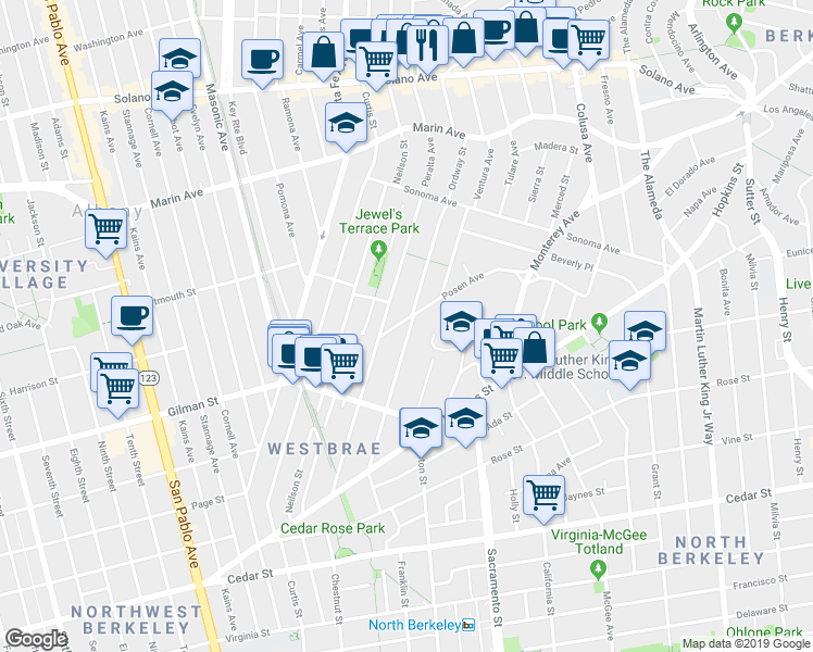 map of restaurants, bars, coffee shops, grocery stores, and more near 1498 Posen Avenue in Albany
