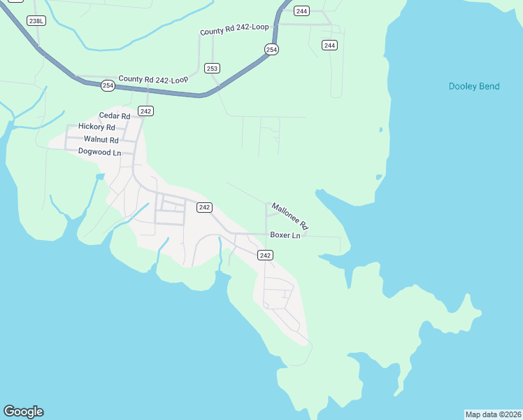 map of restaurants, bars, coffee shops, grocery stores, and more near County Road 242 in Hickory