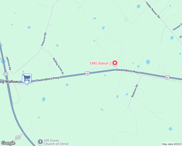 map of restaurants, bars, coffee shops, grocery stores, and more near 1 Dairy Lane in Vine Grove