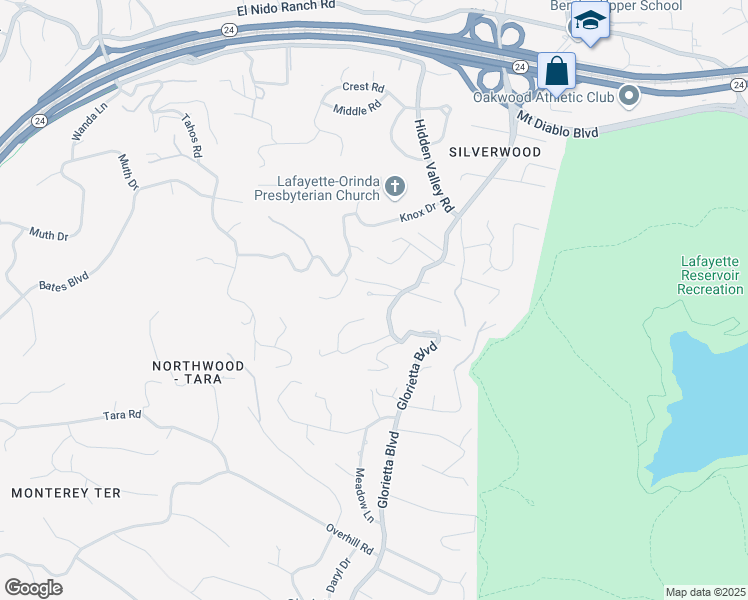map of restaurants, bars, coffee shops, grocery stores, and more near 1 Black Forest Court in Lafayette