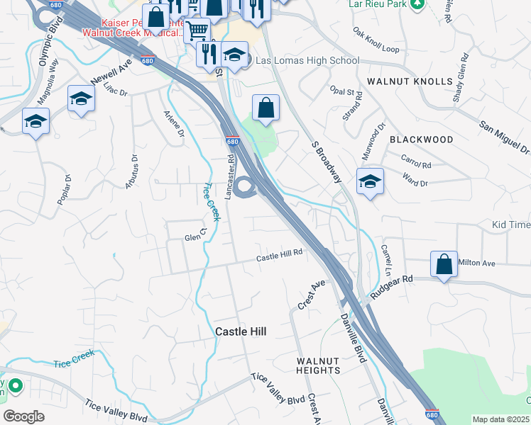 map of restaurants, bars, coffee shops, grocery stores, and more near 1540 Brentwood Court in Walnut Creek