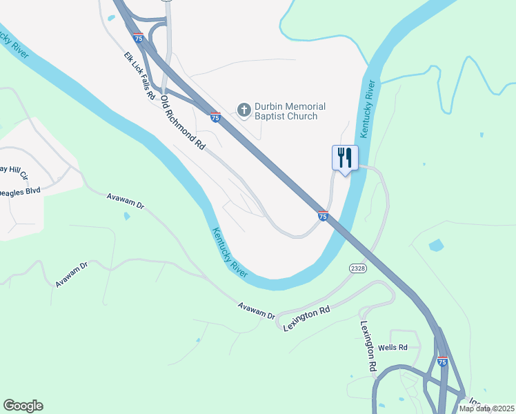 map of restaurants, bars, coffee shops, grocery stores, and more near 8821 Old Richmond Road in Lexington