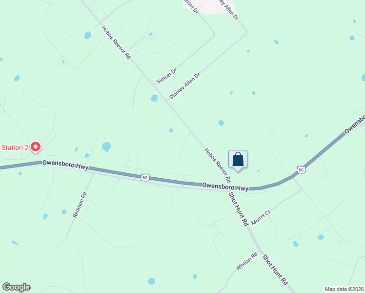 map of restaurants, bars, coffee shops, grocery stores, and more near Diana Lane in Meade County