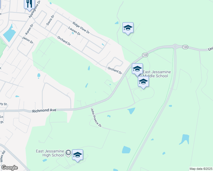 map of restaurants, bars, coffee shops, grocery stores, and more near 858 Richmond Avenue in Nicholasville