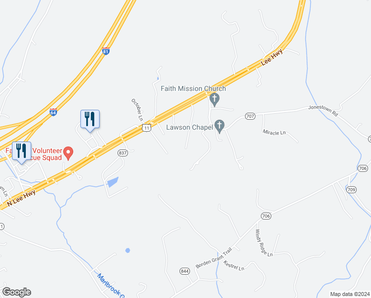 map of restaurants, bars, coffee shops, grocery stores, and more near 99 Springridge Lane in Fairfield