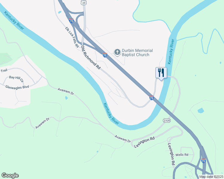 map of restaurants, bars, coffee shops, grocery stores, and more near 8784 Beach Road in Lexington
