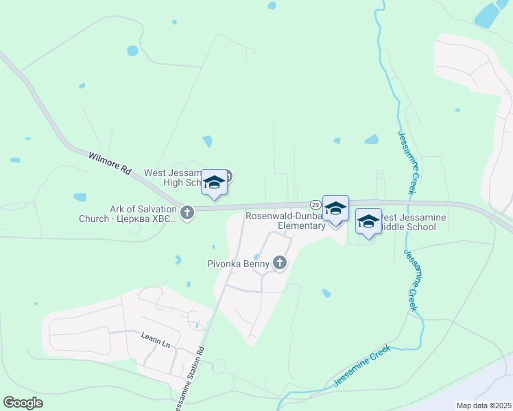 map of restaurants, bars, coffee shops, grocery stores, and more near Kentucky 29 in Jessamine County