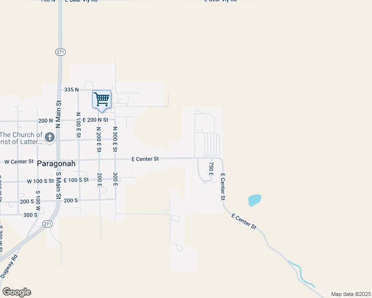 map of restaurants, bars, coffee shops, grocery stores, and more near 41 North 700 East in Paragonah