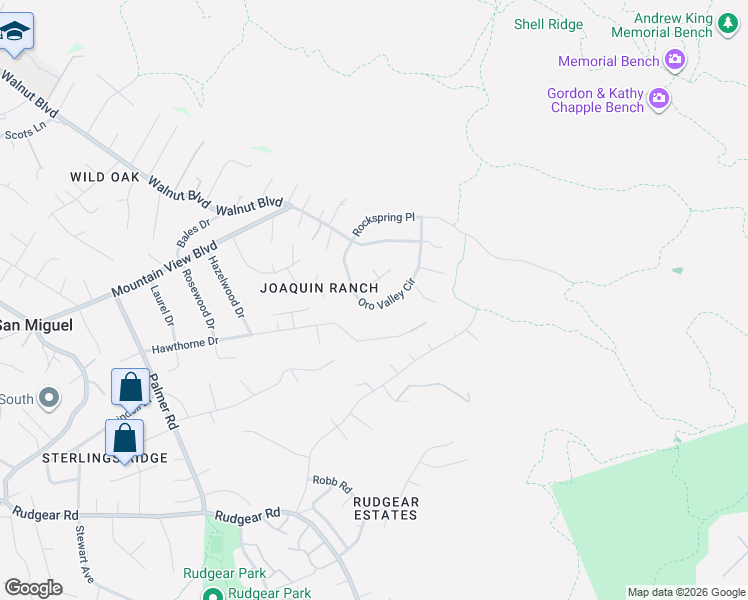 map of restaurants, bars, coffee shops, grocery stores, and more near 1740 Oro Valley Circle in Walnut Creek