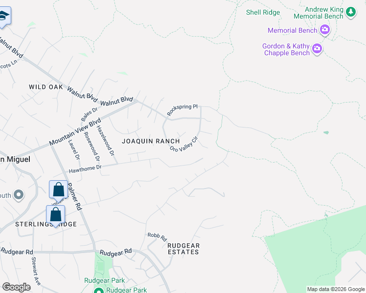 map of restaurants, bars, coffee shops, grocery stores, and more near 1748 Oro Valley Circle in Walnut Creek
