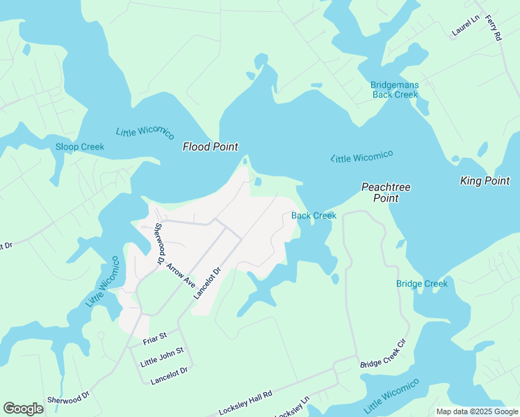 map of restaurants, bars, coffee shops, grocery stores, and more near 947 Lancelot Drive in Reedville