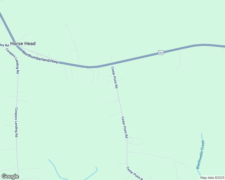 map of restaurants, bars, coffee shops, grocery stores, and more near Ceder Point Road in Heathsville