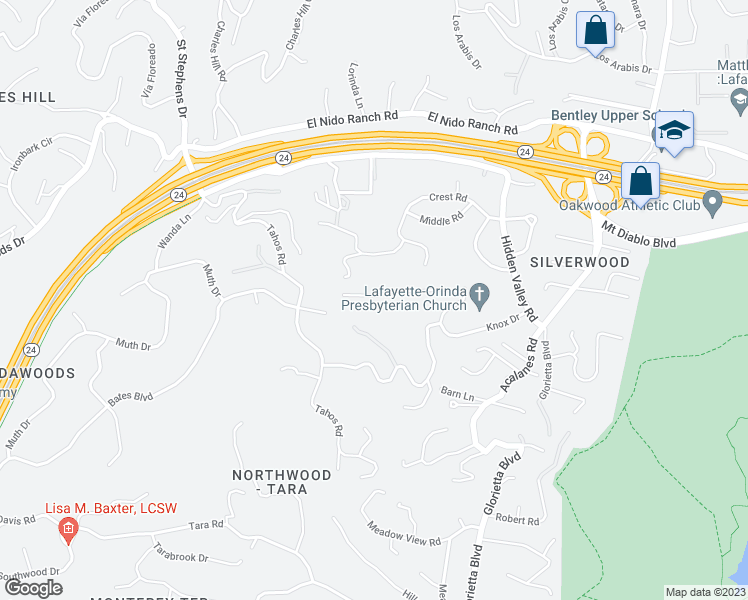map of restaurants, bars, coffee shops, grocery stores, and more near 29 Chapel Drive in Lafayette