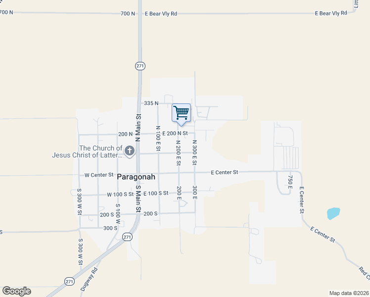map of restaurants, bars, coffee shops, grocery stores, and more near 219 East 100 North Street in Parowan