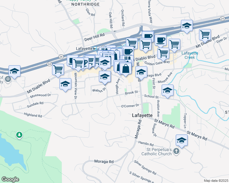 map of restaurants, bars, coffee shops, grocery stores, and more near 924 Dewing Avenue in Lafayette