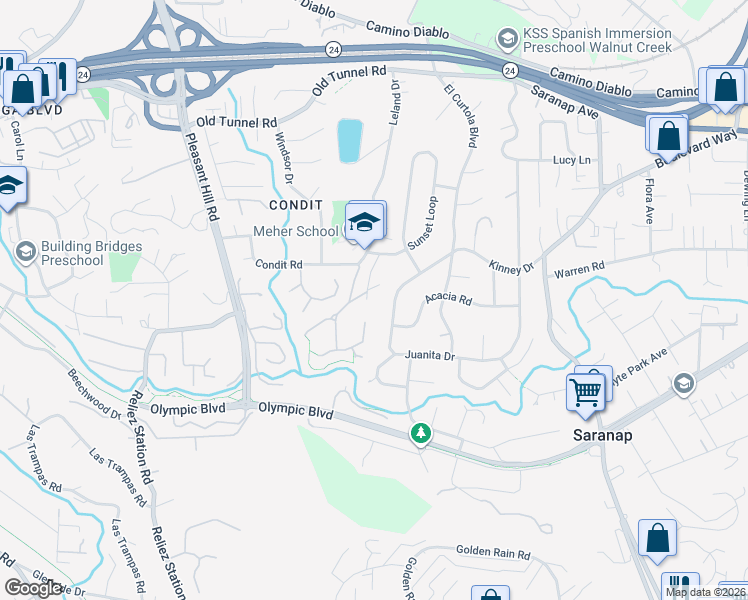 map of restaurants, bars, coffee shops, grocery stores, and more near 70 Carolyn Court in Lafayette