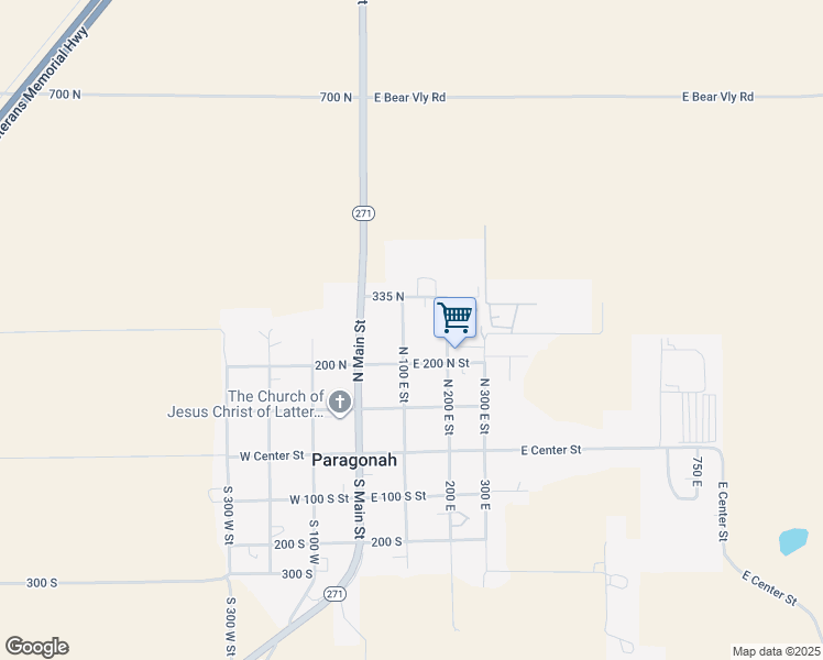 map of restaurants, bars, coffee shops, grocery stores, and more near 280 North 100 East in Paragonah