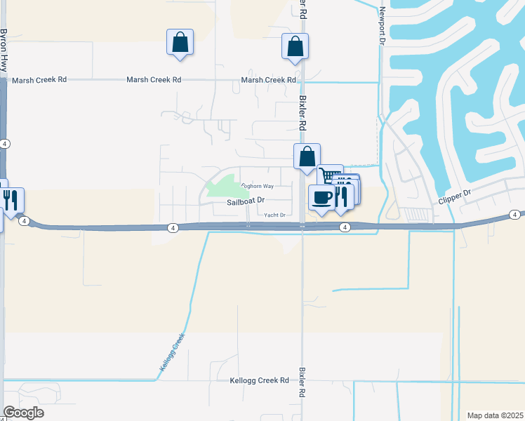 map of restaurants, bars, coffee shops, grocery stores, and more near 3520 Yacht Drive in Discovery Bay