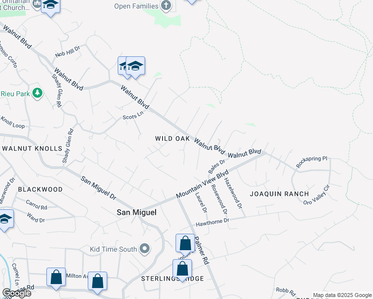 map of restaurants, bars, coffee shops, grocery stores, and more near 117 Golden Hill Place in Walnut Creek