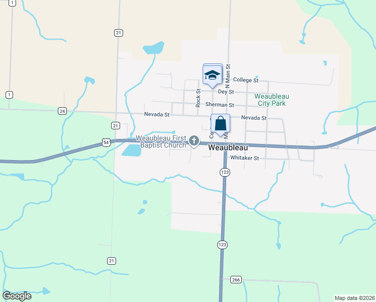 map of restaurants, bars, coffee shops, grocery stores, and more near 416-4123 Prairie Lane in Weaubleau