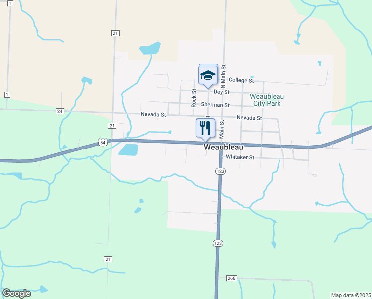 map of restaurants, bars, coffee shops, grocery stores, and more near 416 Prairie Lane in Weaubleau