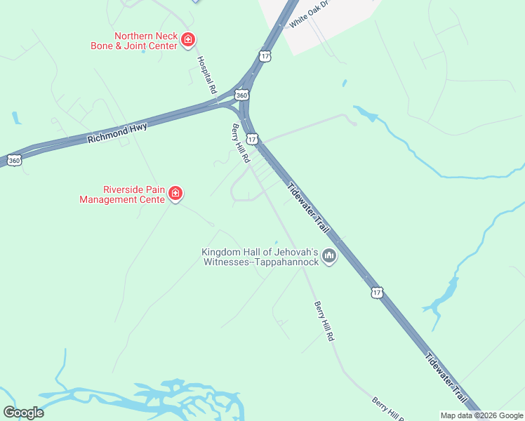 map of restaurants, bars, coffee shops, grocery stores, and more near 416 Berry Hill Road in Tappahannock