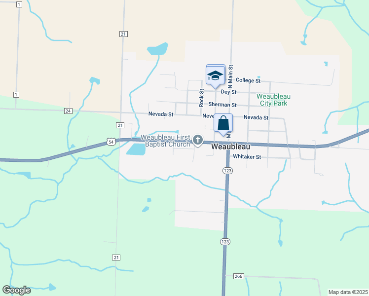 map of restaurants, bars, coffee shops, grocery stores, and more near 416-4123 Prairie Lane in Weaubleau
