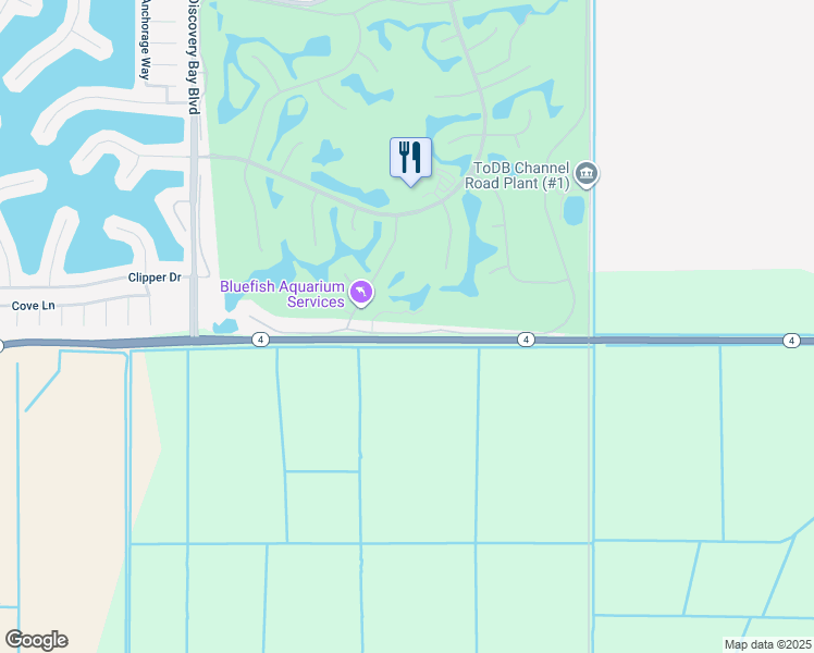 map of restaurants, bars, coffee shops, grocery stores, and more near 2819 Cherry Hills Drive in Discovery Bay