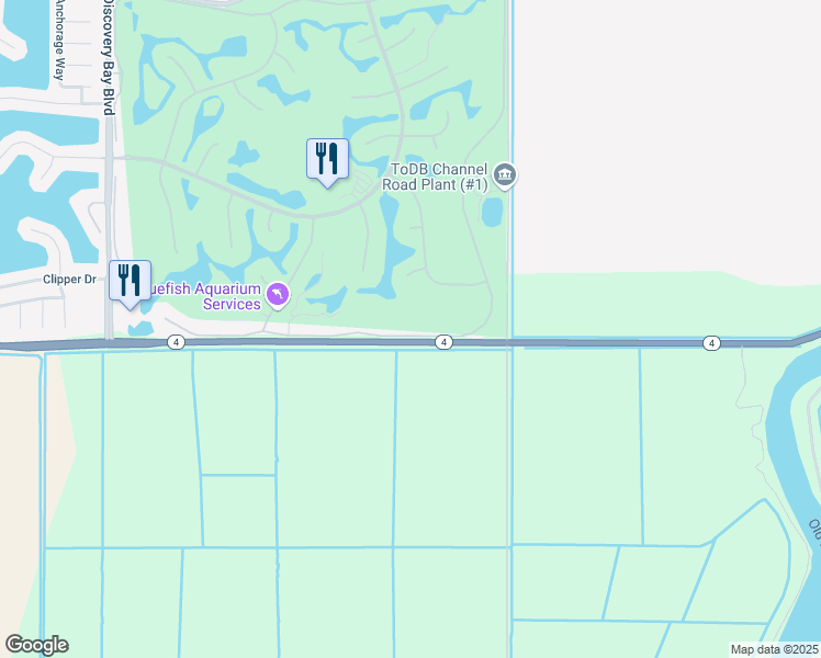 map of restaurants, bars, coffee shops, grocery stores, and more near 2627 Cherry Hills Drive in Discovery Bay