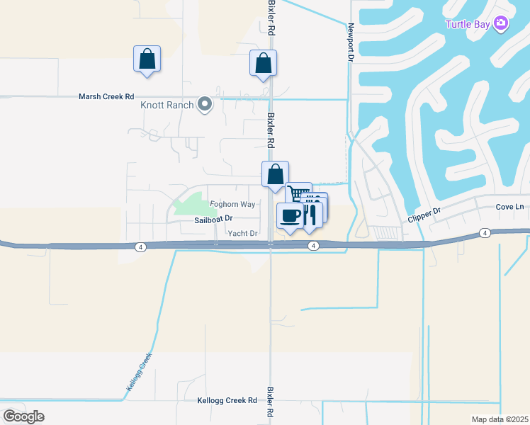 map of restaurants, bars, coffee shops, grocery stores, and more near 3713 Yacht Drive in Discovery Bay