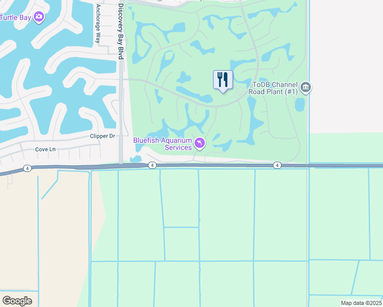 map of restaurants, bars, coffee shops, grocery stores, and more near 2380 Wayfarer Drive in Discovery Bay