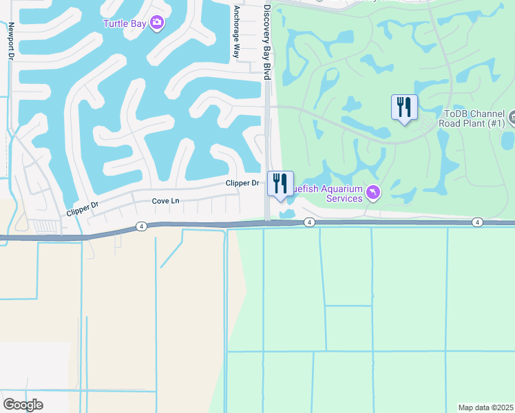 map of restaurants, bars, coffee shops, grocery stores, and more near 2 Discovery Bay Boulevard in Discovery Bay