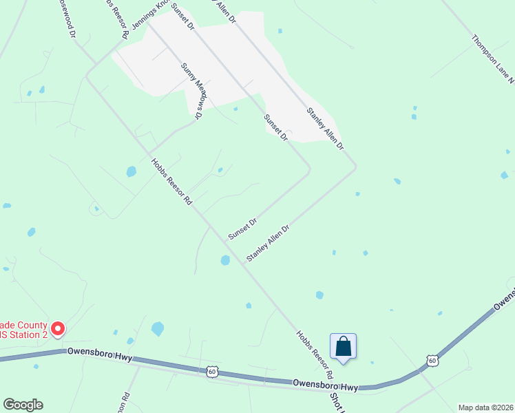 map of restaurants, bars, coffee shops, grocery stores, and more near 962 Sunset Drive in Vine Grove
