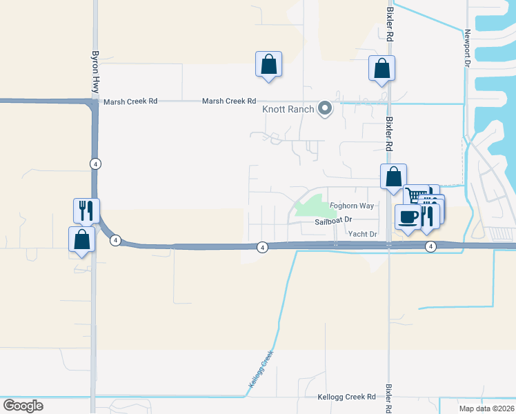 map of restaurants, bars, coffee shops, grocery stores, and more near 4033 Nautical Court in Discovery Bay